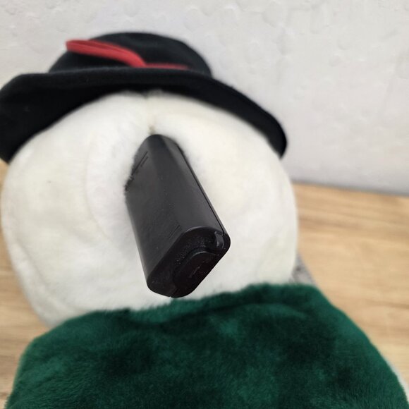 Vtg Dan Dee Red Christmas Stocking Plush Snowman Face Giggling Talking 22” - Picture 5 of 6